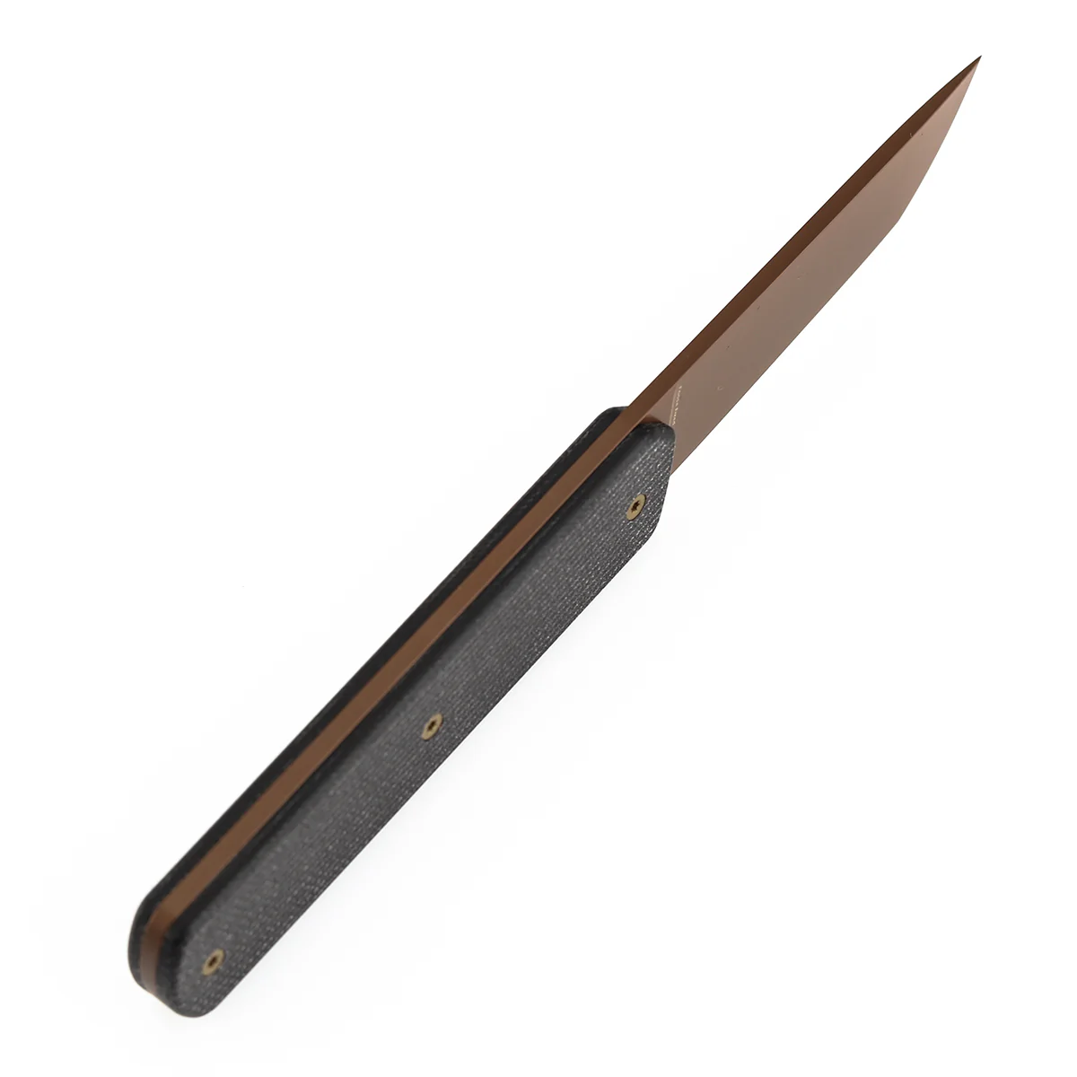 Tenable Foosa Fixed Blade Knife - 3.06'' Rose Gold D2 Blade | Black Micarta Handle | Rolf Helbig - G2020A1 - Image 5