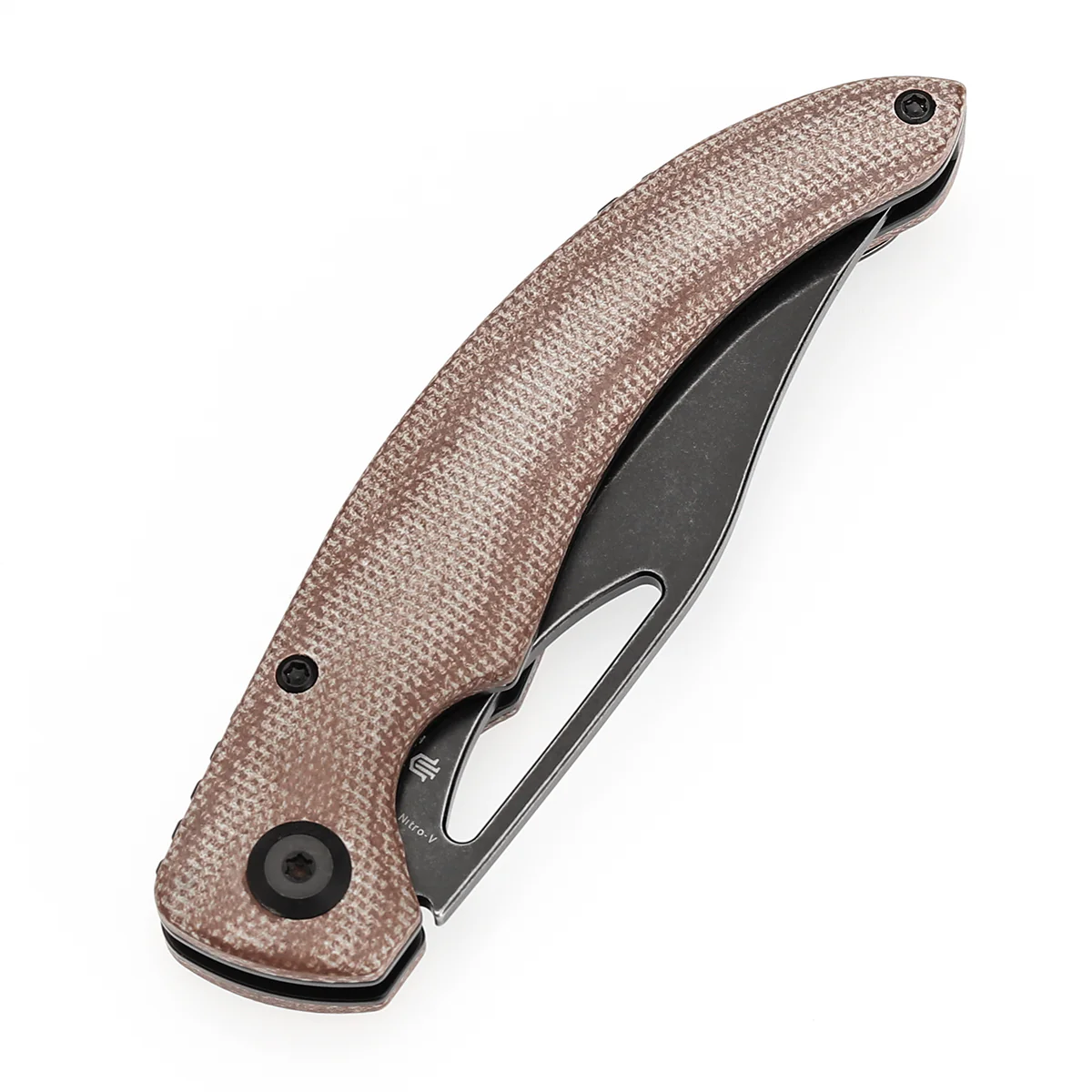 Tenable Gideon Folding Knife - 3.5'' Blackwash Nitro-V Point Blade - Brown Micarta Handle - Dead Sober Design - T1119A2 - Image 6