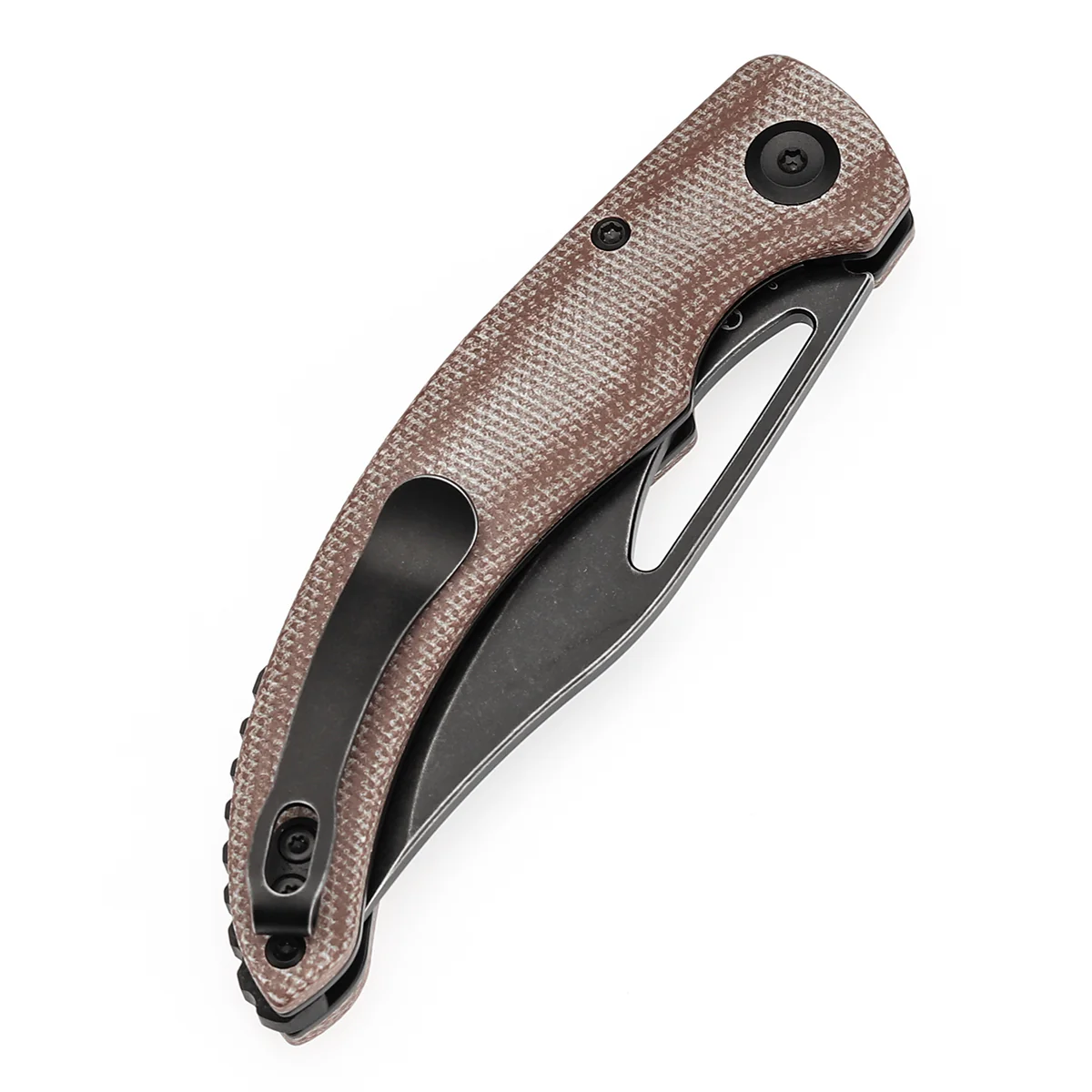 Tenable Gideon Folding Knife - 3.5'' Blackwash Nitro-V Point Blade - Brown Micarta Handle - Dead Sober Design - T1119A2 - Image 7