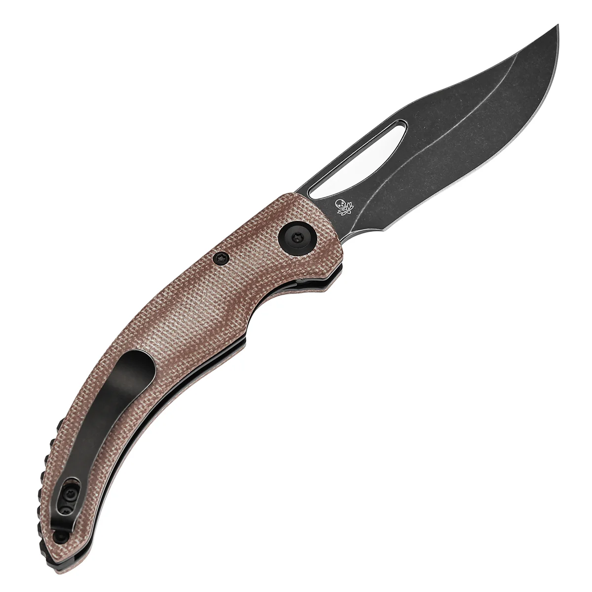 Tenable Gideon Folding Knife - 3.5'' Blackwash Nitro-V Point Blade - Brown Micarta Handle - Dead Sober Design - T1119A2 - Image 8
