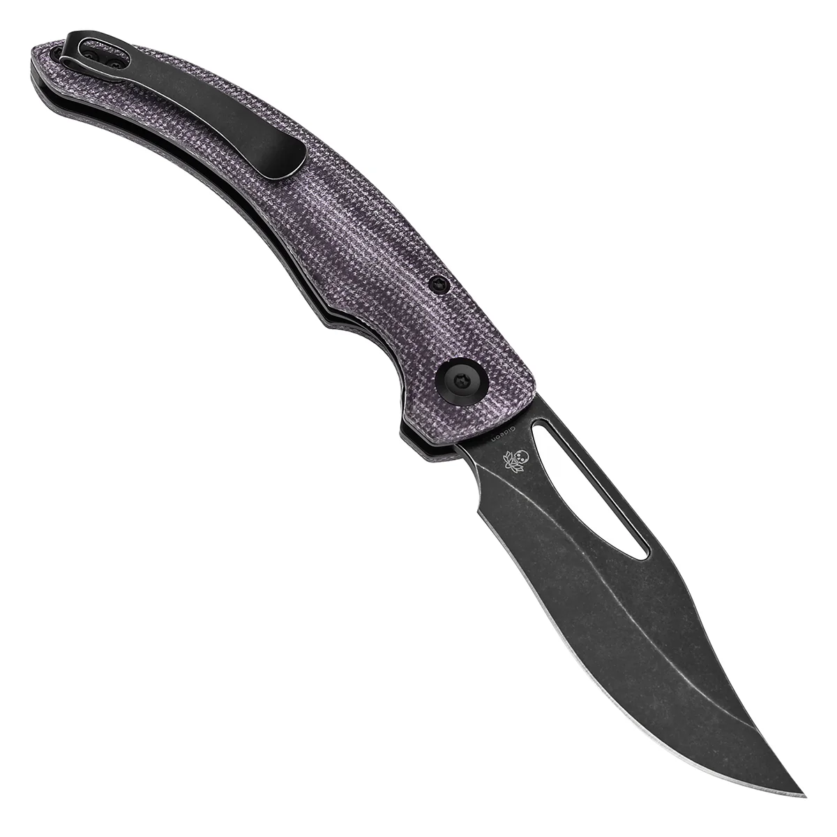 Tenable Gideon Folding Knife - 3.5'' Blackwash Nitro V Blade - Purple Micarta Handle - Dead Sober Design - T1119A4 - Image 3