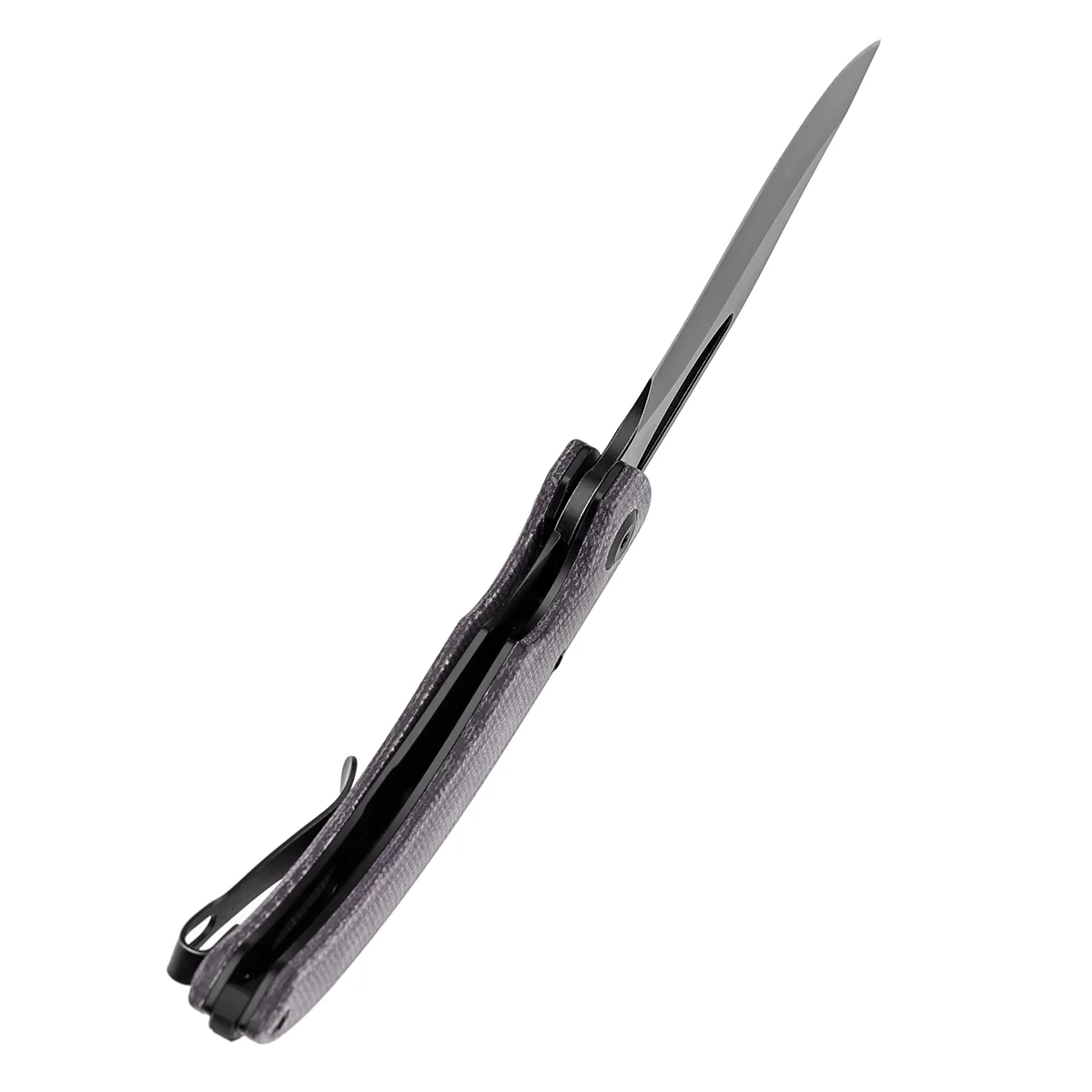 Tenable Gideon Folding Knife - 3.5'' Blackwash Nitro V Blade - Purple Micarta Handle - Dead Sober Design - T1119A4 - Image 4