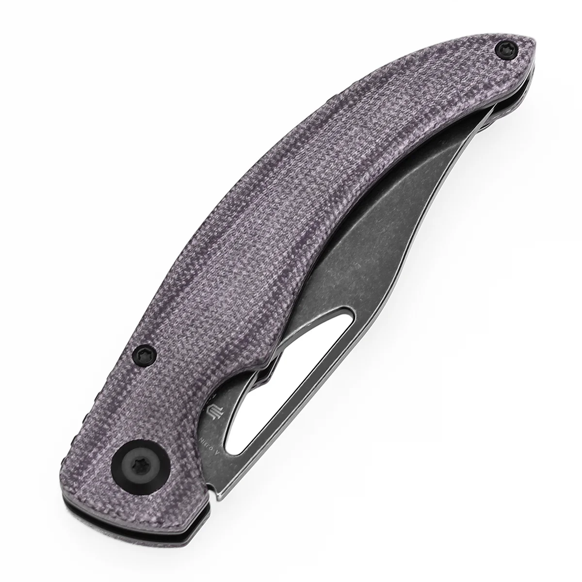 Tenable Gideon Folding Knife - 3.5'' Blackwash Nitro V Blade - Purple Micarta Handle - Dead Sober Design - T1119A4 - Image 6
