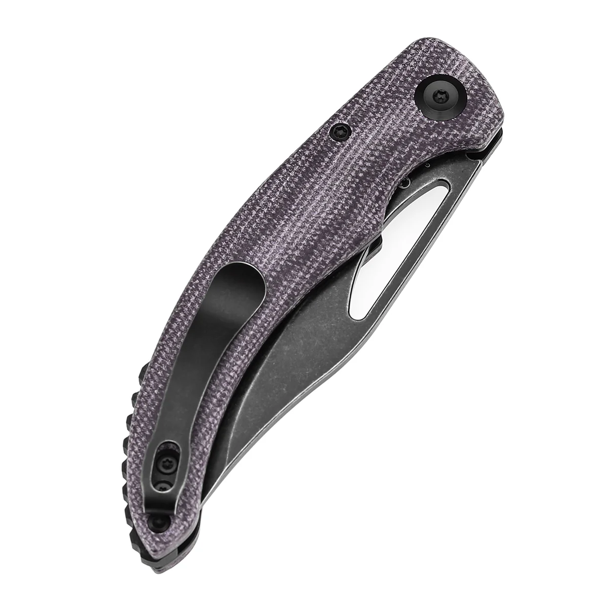 Tenable Gideon Folding Knife - 3.5'' Blackwash Nitro V Blade - Purple Micarta Handle - Dead Sober Design - T1119A4 - Image 7