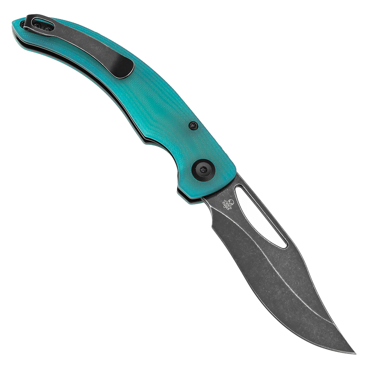 Tenable Gideon Folding Knife - 3.5'' Blackwash Nitro V Blade - Tiffany Blue G10 Handle - Dead Sober Design - T1119A5 - Image 3