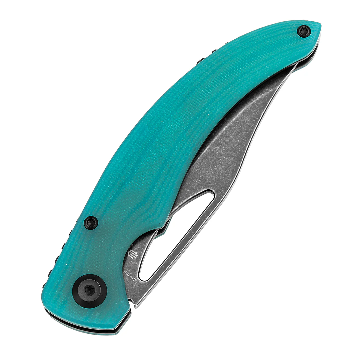 Tenable Gideon Folding Knife - 3.5'' Blackwash Nitro V Blade - Tiffany Blue G10 Handle - Dead Sober Design - T1119A5 - Image 6