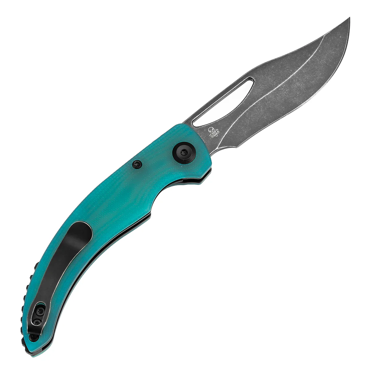 Tenable Gideon Folding Knife - 3.5'' Blackwash Nitro V Blade - Tiffany Blue G10 Handle - Dead Sober Design - T1119A5 - Image 8