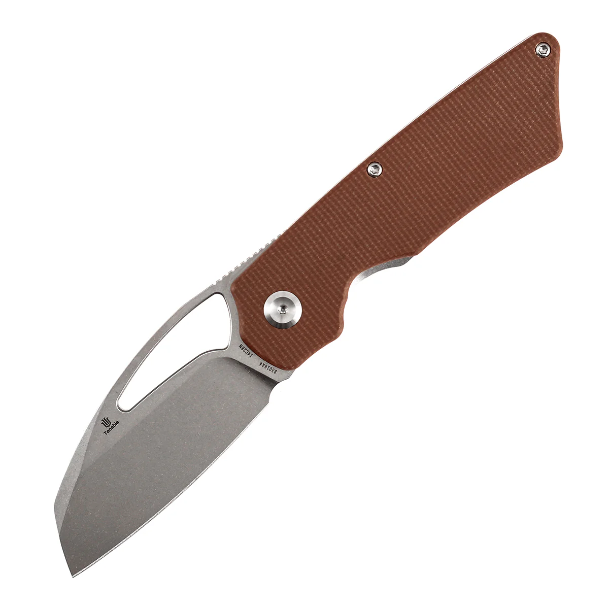 Tenable Goblin L Folding Knife | 3.08'' Stonewashed 14C28N Blade | Brown Micarta Handle | Marshall Noble Design | B3016A4 - Image 2