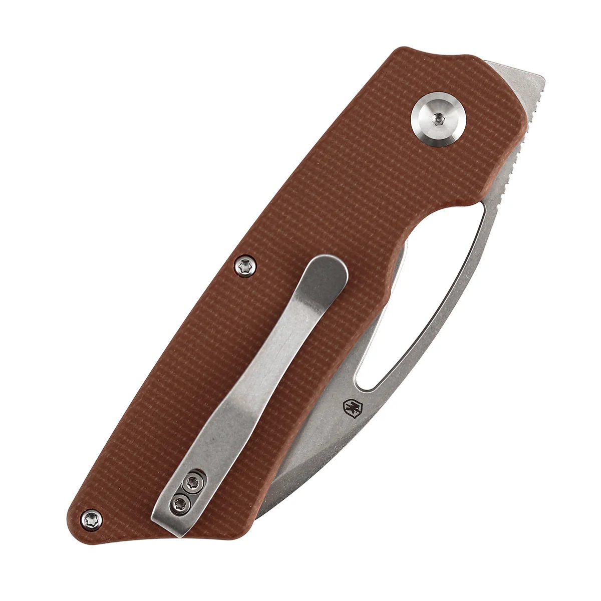 Tenable Goblin L Folding Knife | 3.08'' Stonewashed 14C28N Blade | Brown Micarta Handle | Marshall Noble Design | B3016A4 - Image 8