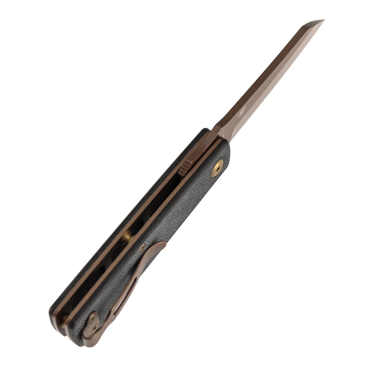 Tenable Higonokami Folding Knife | 3.02'' Rose Gold Coated D2 Blade | Black Micarta Handle | Goran mihajlovic Design | B2135A2 - Image 5