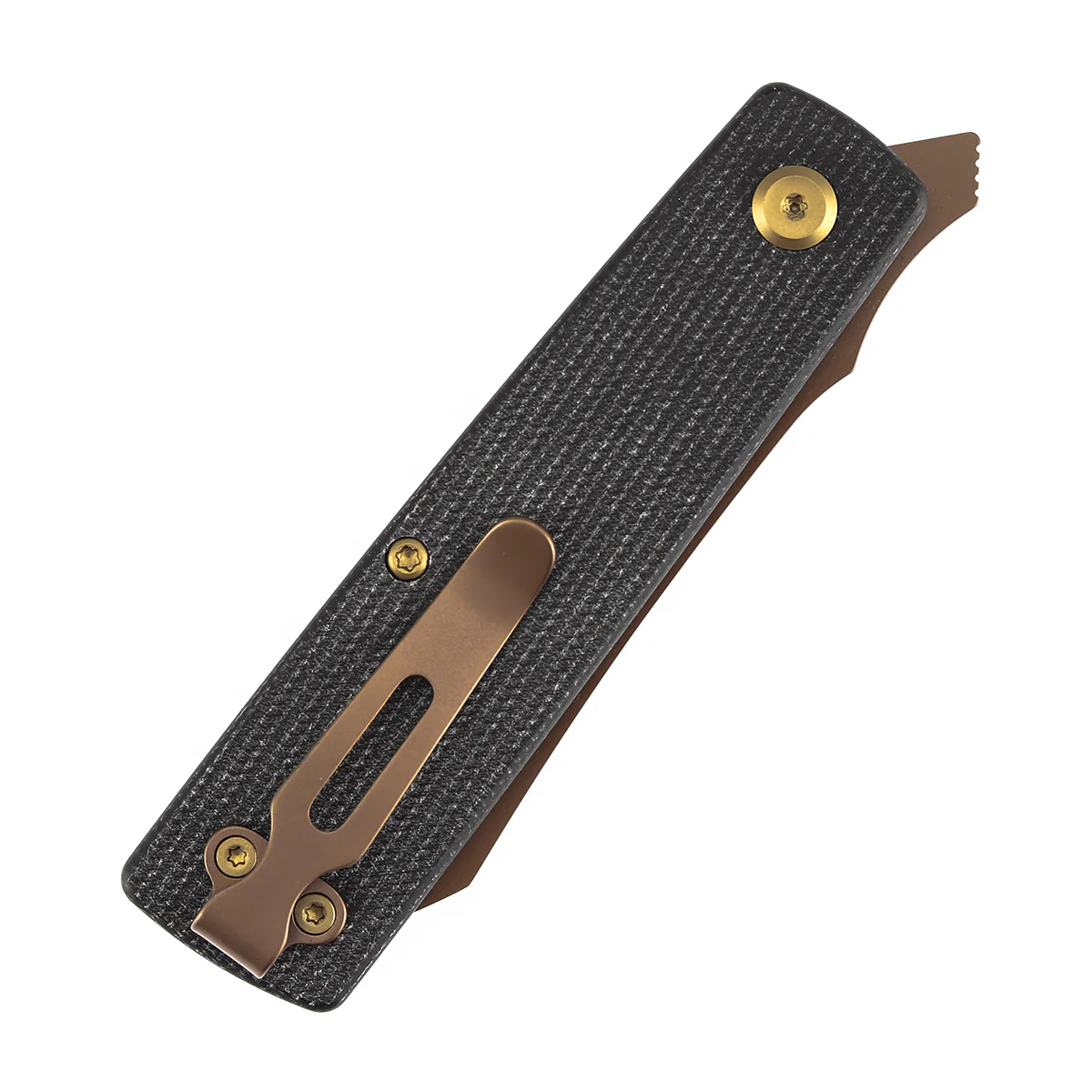 Tenable Higonokami Folding Knife | 3.02'' Rose Gold Coated D2 Blade | Black Micarta Handle | Goran mihajlovic Design | B2135A2 - Image 7