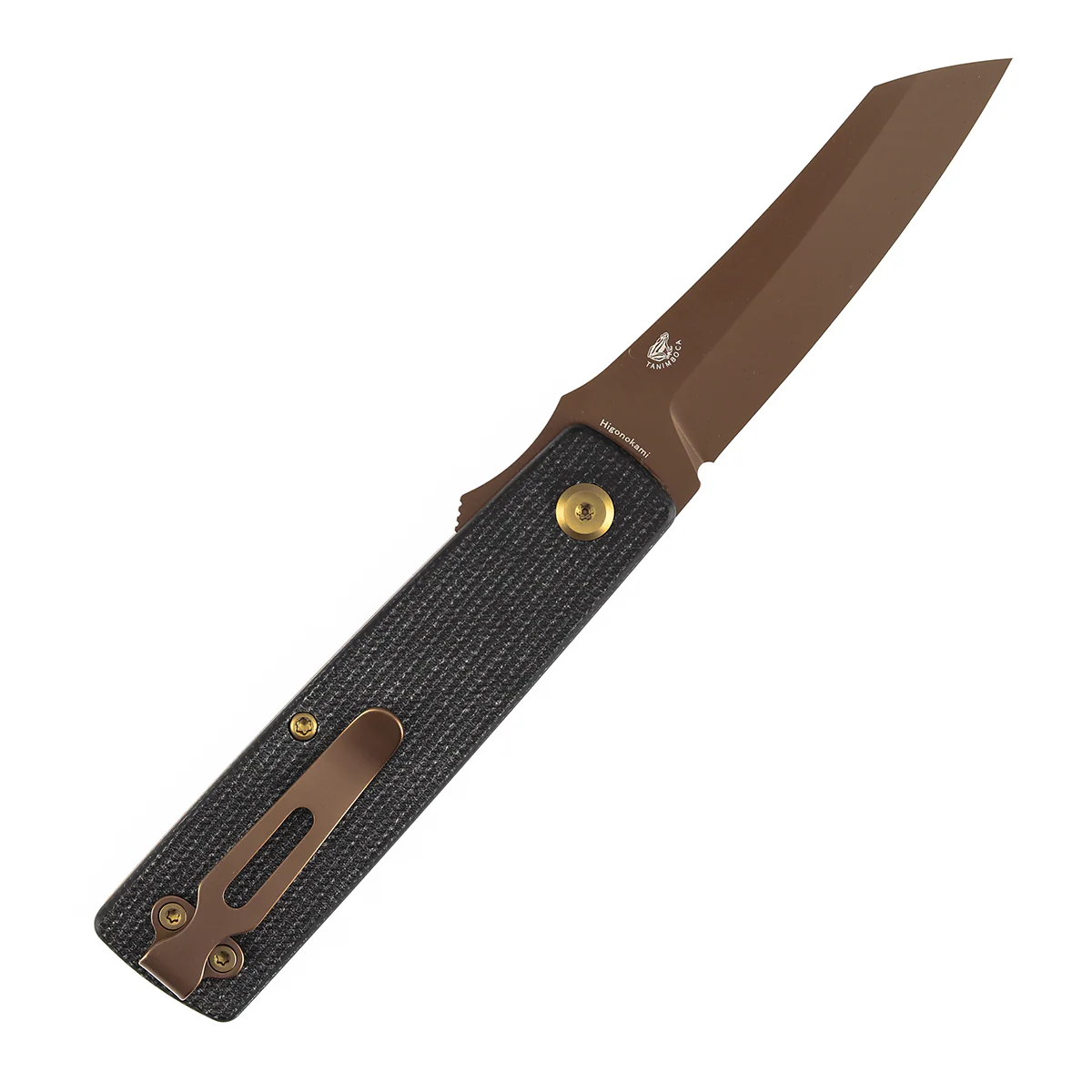 Tenable Higonokami Folding Knife | 3.02'' Rose Gold Coated D2 Blade | Black Micarta Handle | Goran mihajlovic Design | B2135A2 - Image 8