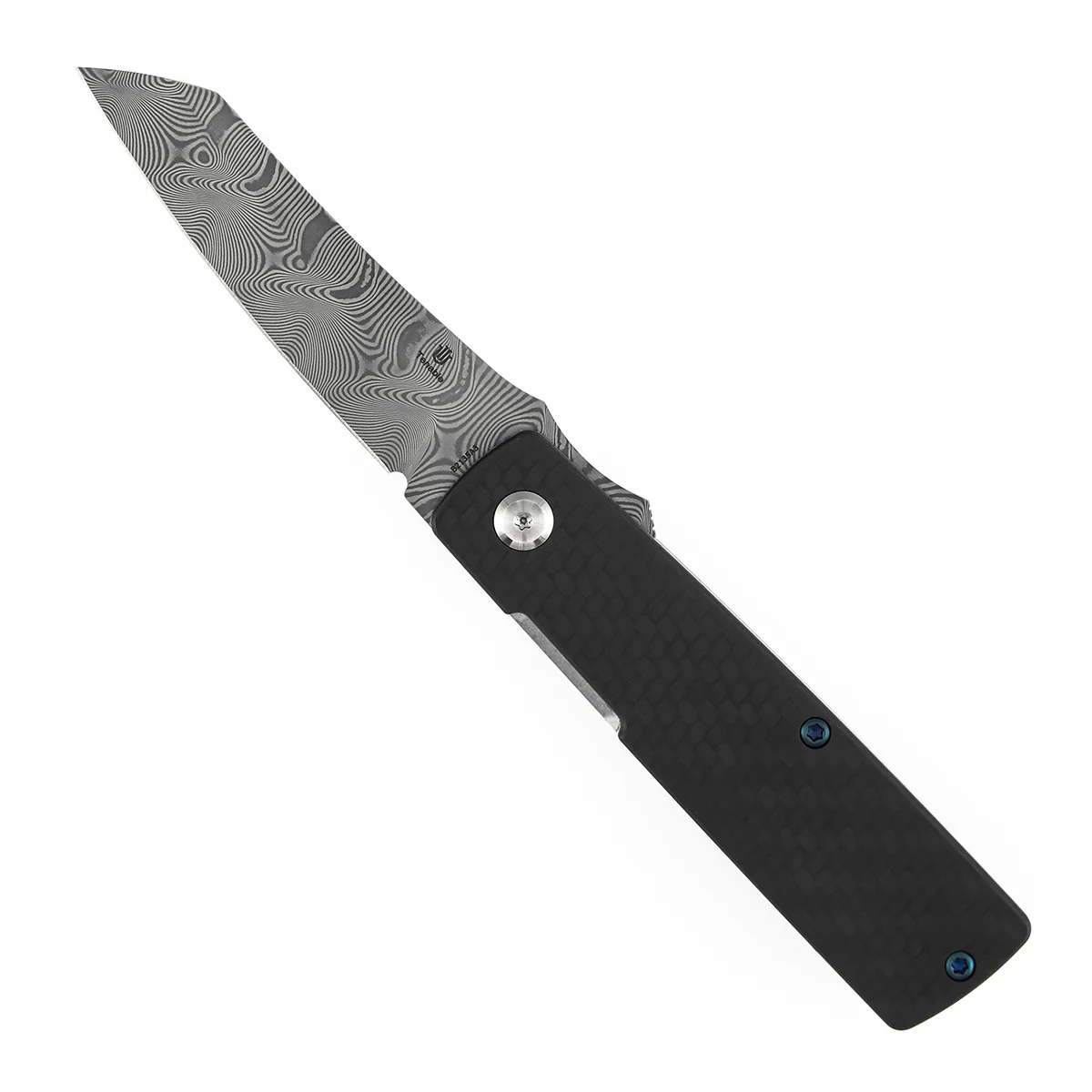 Tenable Higonokami Folding Knife | 3.02'' Water Ripple Damascus Blade | Twill Cabrbon Fiber Handle | Goran mihajlovic Design | B2135A3 - Image 3