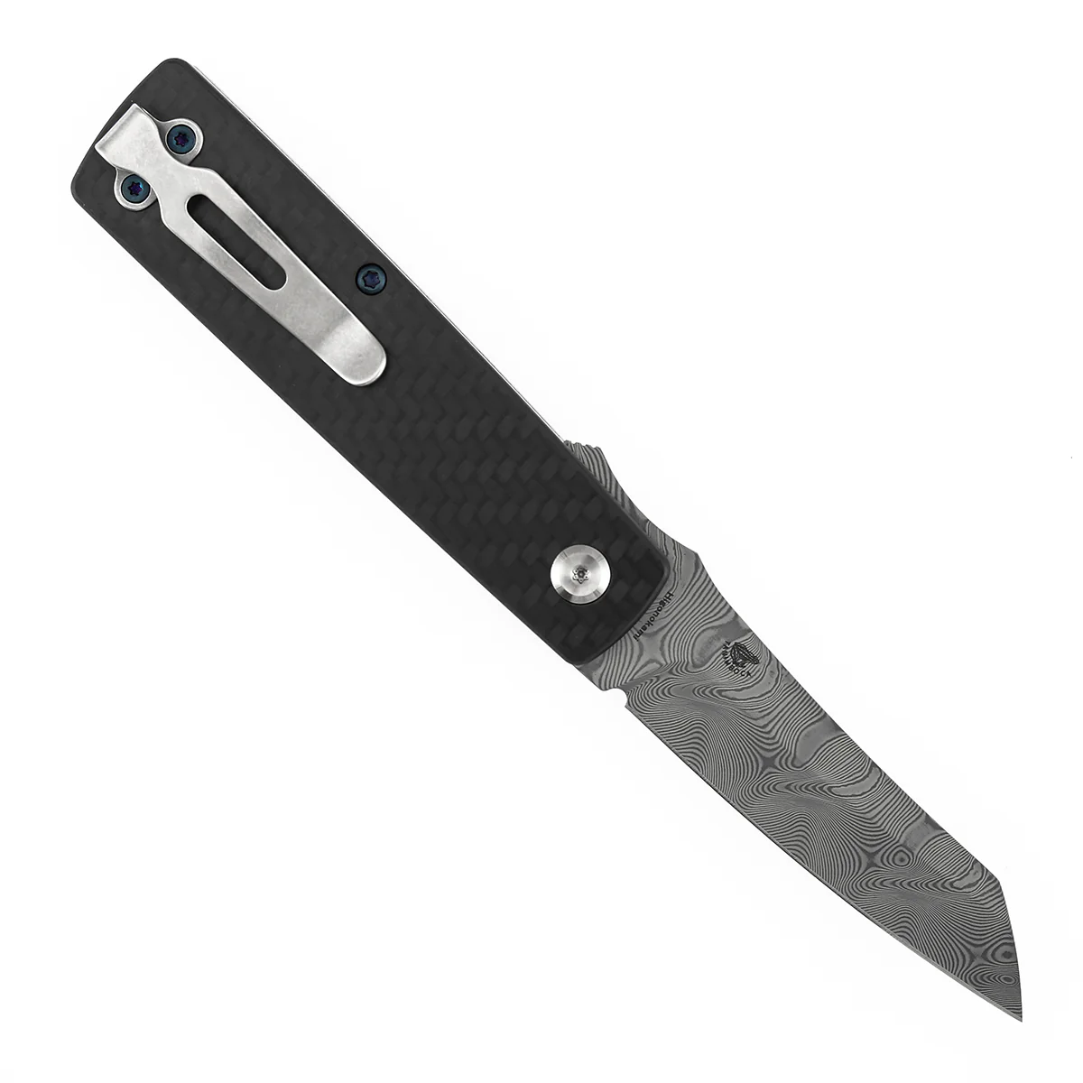 Tenable Higonokami Folding Knife | 3.02'' Water Ripple Damascus Blade | Twill Cabrbon Fiber Handle | Goran mihajlovic Design | B2135A3 - Image 5