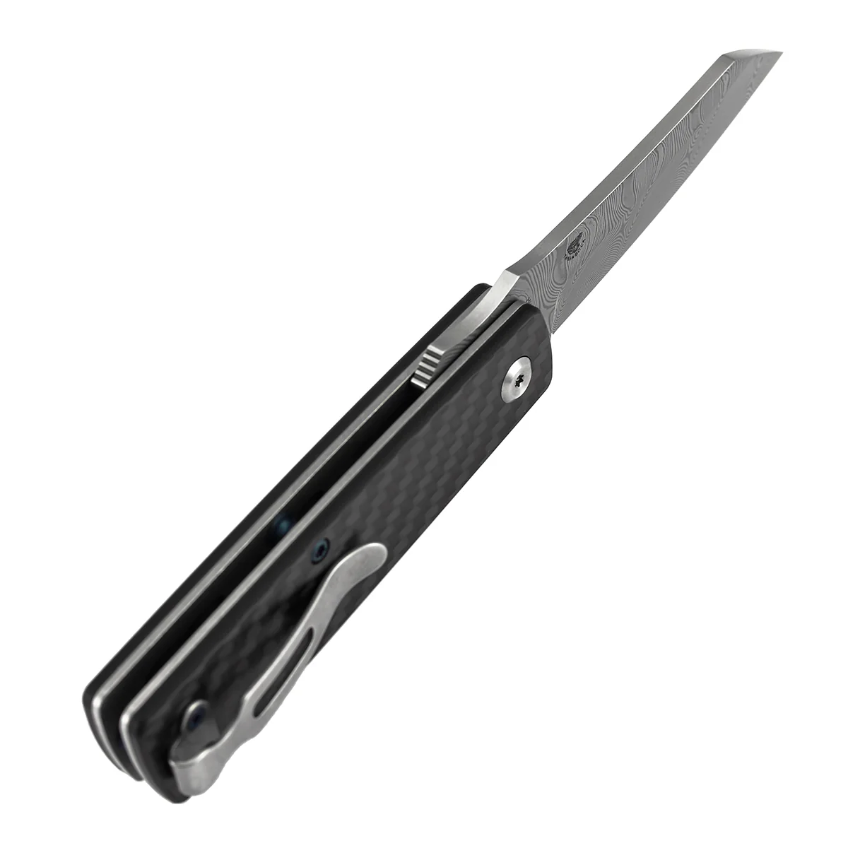 Tenable Higonokami Folding Knife | 3.02'' Water Ripple Damascus Blade | Twill Cabrbon Fiber Handle | Goran mihajlovic Design | B2135A3 - Image 6