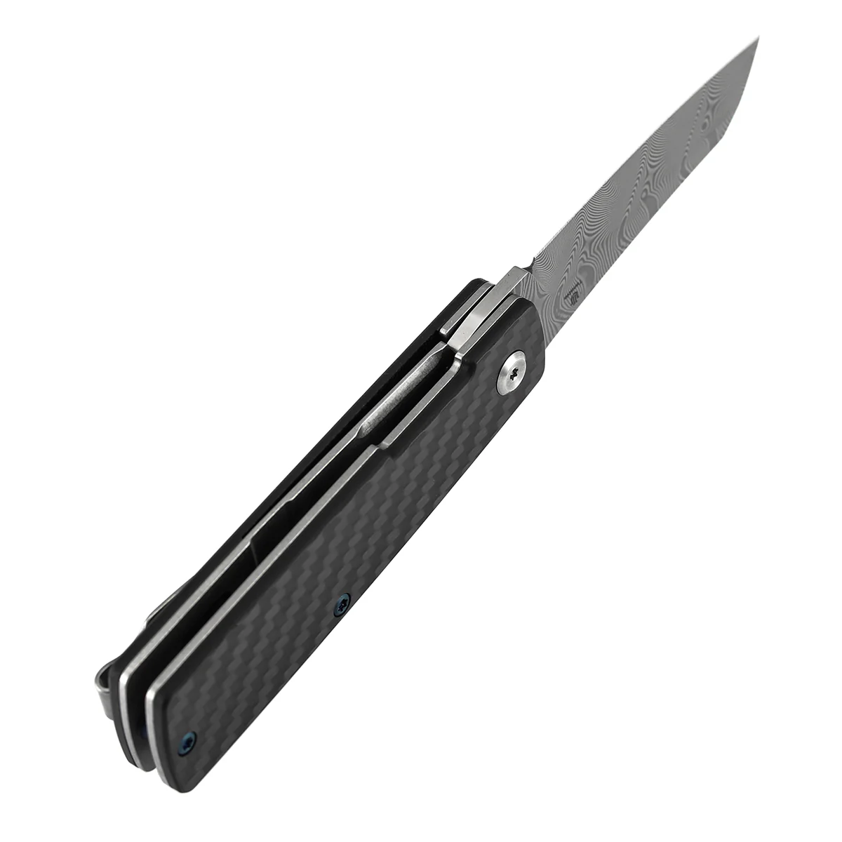 Tenable Higonokami Folding Knife | 3.02'' Water Ripple Damascus Blade | Twill Cabrbon Fiber Handle | Goran mihajlovic Design | B2135A3 - Image 7