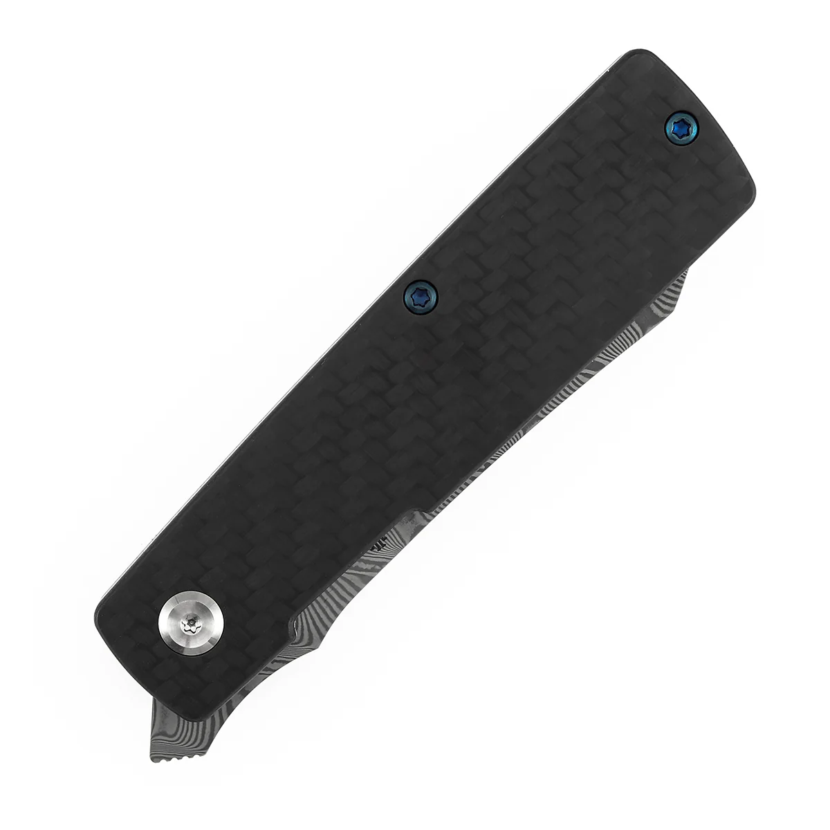 Tenable Higonokami Folding Knife | 3.02'' Water Ripple Damascus Blade | Twill Cabrbon Fiber Handle | Goran mihajlovic Design | B2135A3 - Image 8