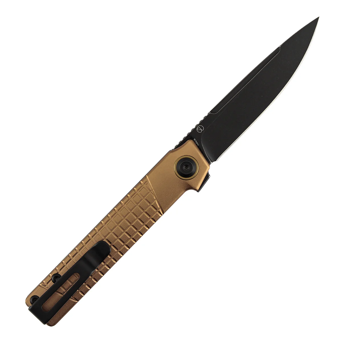 Tenable Kitpu Folding Knife | 2.9'' Blackwash Nitro-V Blade | Bronze Aluminum with Frag Pattern Handle | Jonathan Styles Design - B2123A2 - Image 4