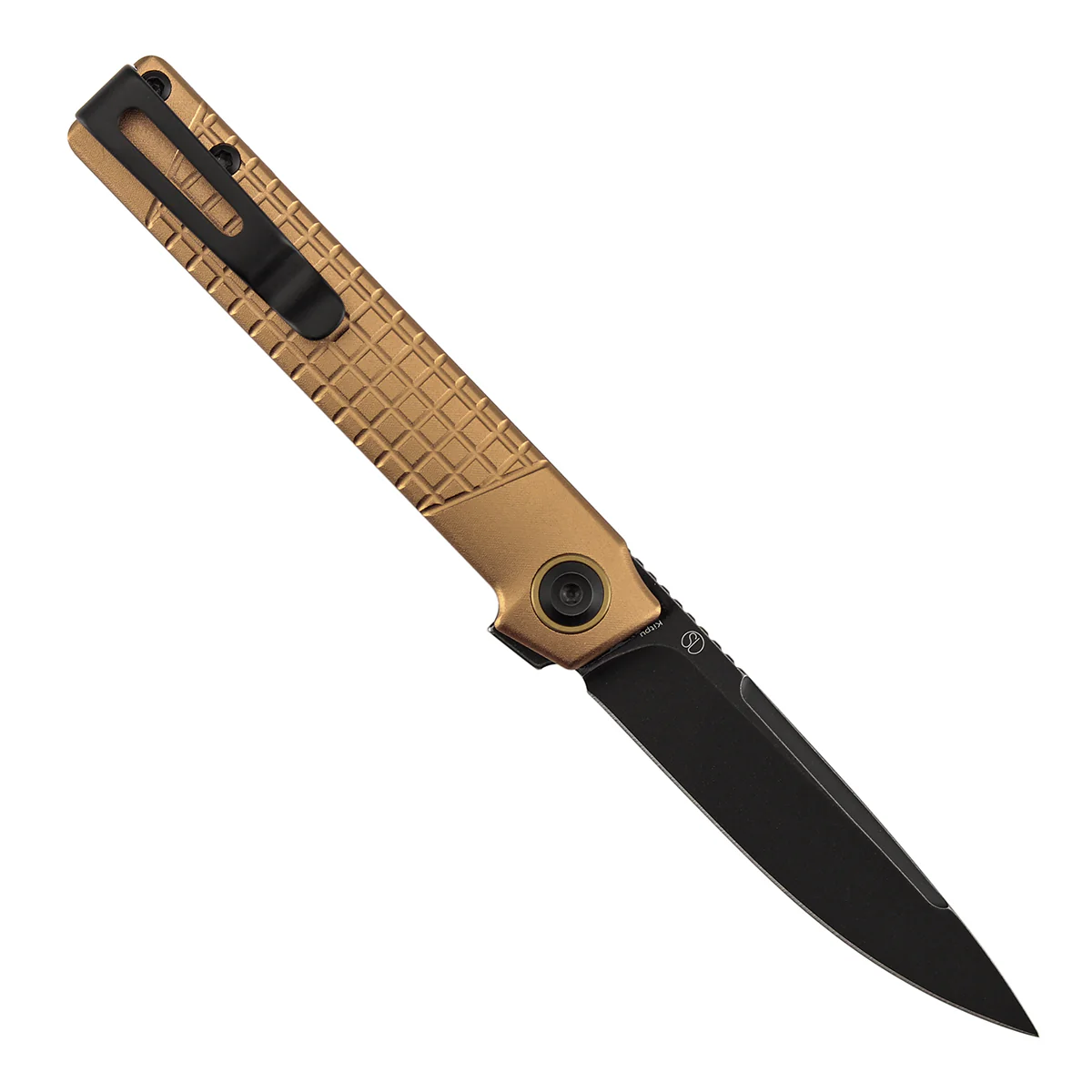 Tenable Kitpu Folding Knife | 2.9'' Blackwash Nitro-V Blade | Bronze Aluminum with Frag Pattern Handle | Jonathan Styles Design - B2123A2 - Image 5
