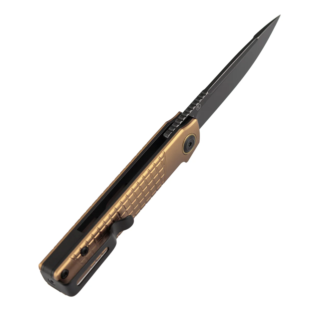 Tenable Kitpu Folding Knife | 2.9'' Blackwash Nitro-V Blade | Bronze Aluminum with Frag Pattern Handle | Jonathan Styles Design - B2123A2 - Image 6