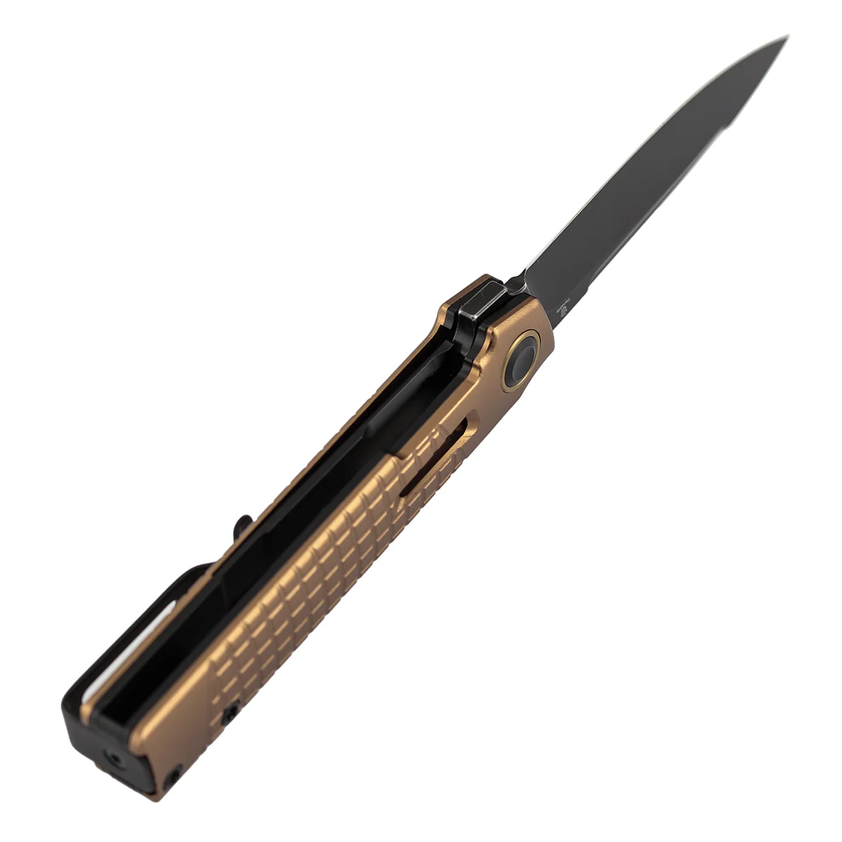 Tenable Kitpu Folding Knife | 2.9'' Blackwash Nitro-V Blade | Bronze Aluminum with Frag Pattern Handle | Jonathan Styles Design - B2123A2 - Image 7