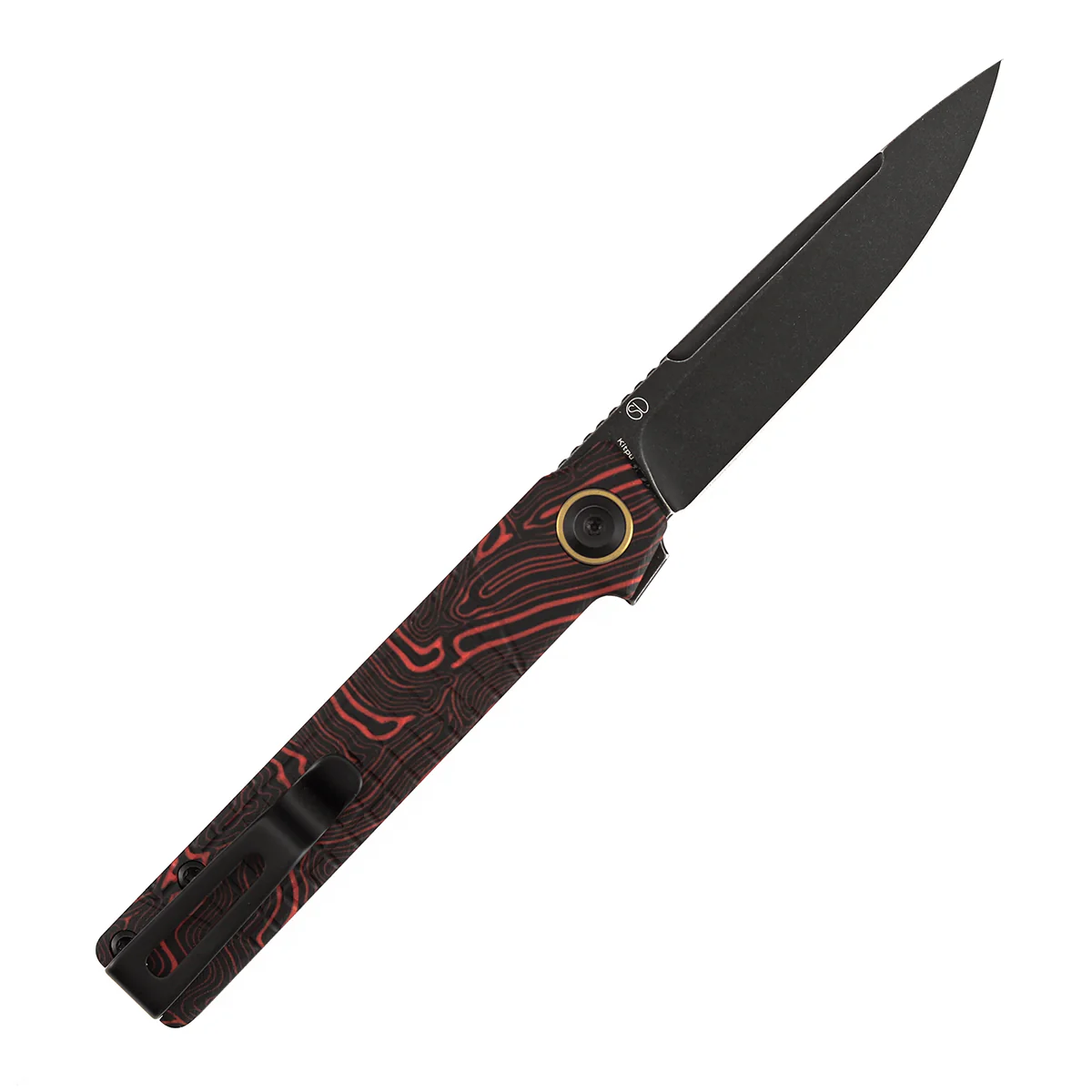 Tenable Kitpu Folding Knife | 2.9'' Blackwash Nitro-V Blade | Black & Red G-Mascus Handle | Jonathan Styles Design - B2123A4 - Image 4