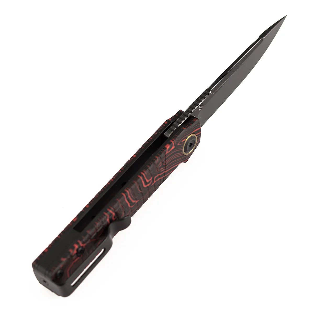 Tenable Kitpu Folding Knife | 2.9'' Blackwash Nitro-V Blade | Black & Red G-Mascus Handle | Jonathan Styles Design - B2123A4 - Image 6