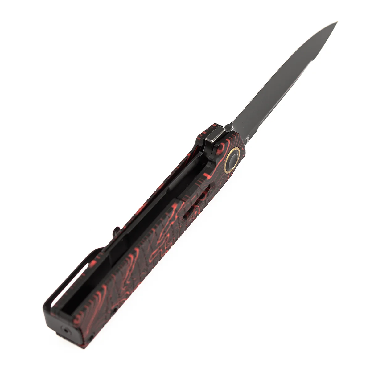 Tenable Kitpu Folding Knife | 2.9'' Blackwash Nitro-V Blade | Black & Red G-Mascus Handle | Jonathan Styles Design - B2123A4 - Image 7