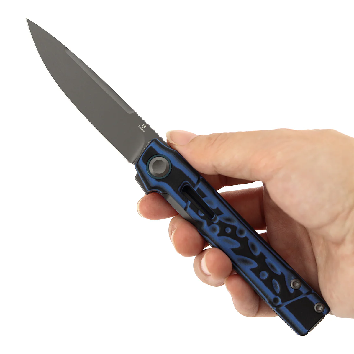 Tenable Kitpu Folding Knife | 2.9'' Gray TiCn Coated Nitro-V Blade | Blue & Black G10 Handle | Jonathan Styles Design - B2123A1 - Image 10