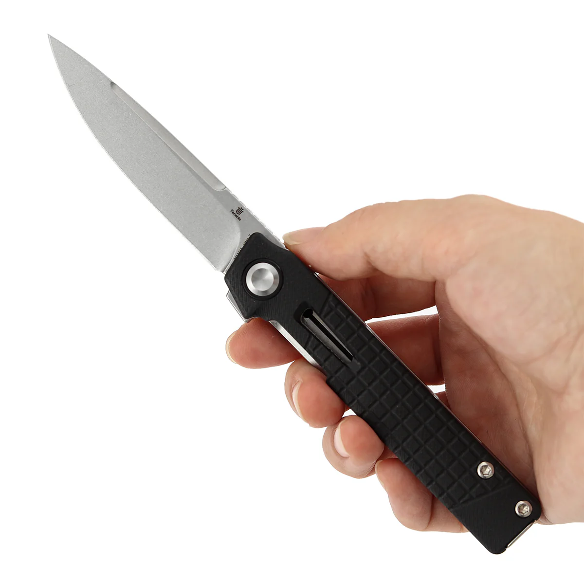 Tenable Kitpu Folding Knife | 2.9'' Stonewashed Nitro-V Blade | Black G10 with Frag Pattern Handle | Jonathan Styles Design - B2123A3 - Image 10