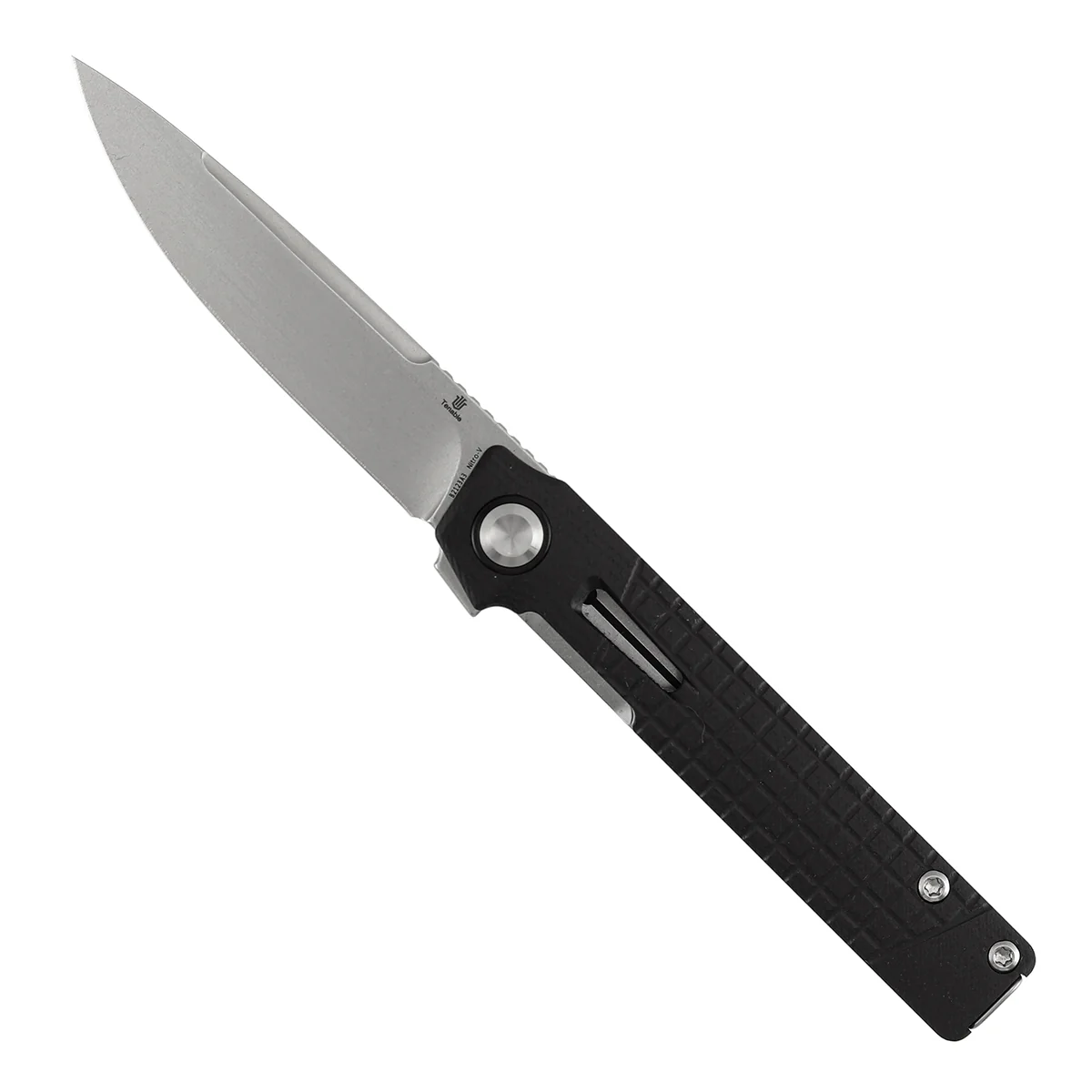 Tenable Kitpu Folding Knife | 2.9'' Stonewashed Nitro-V Blade | Black G10 with Frag Pattern Handle | Jonathan Styles Design - B2123A3 - Image 3