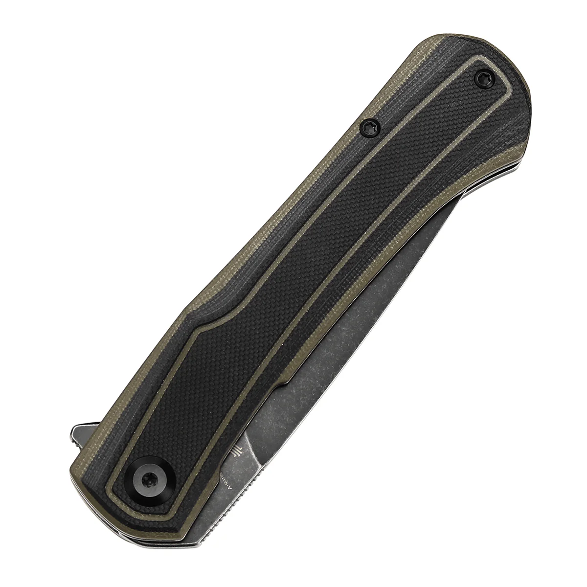 Tenable Kratos Folding Knife Black and Green G10 Handle(3.79" Blackwash Nitro-V Blade) Ostap Hel Design-T1024A4 - Image 6