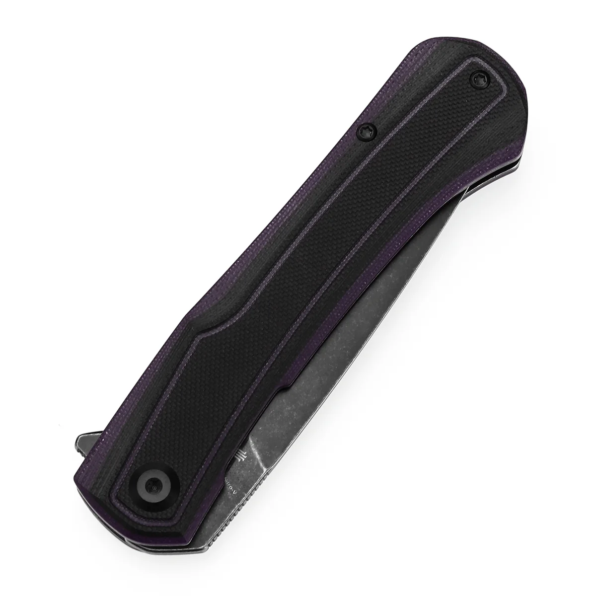 Tenable Kratos Folding Knife Black and Purple G10 Handle(3.79" Blackwash Nitro-V Blade) Ostap Hel Design-T1024A3 - Image 6