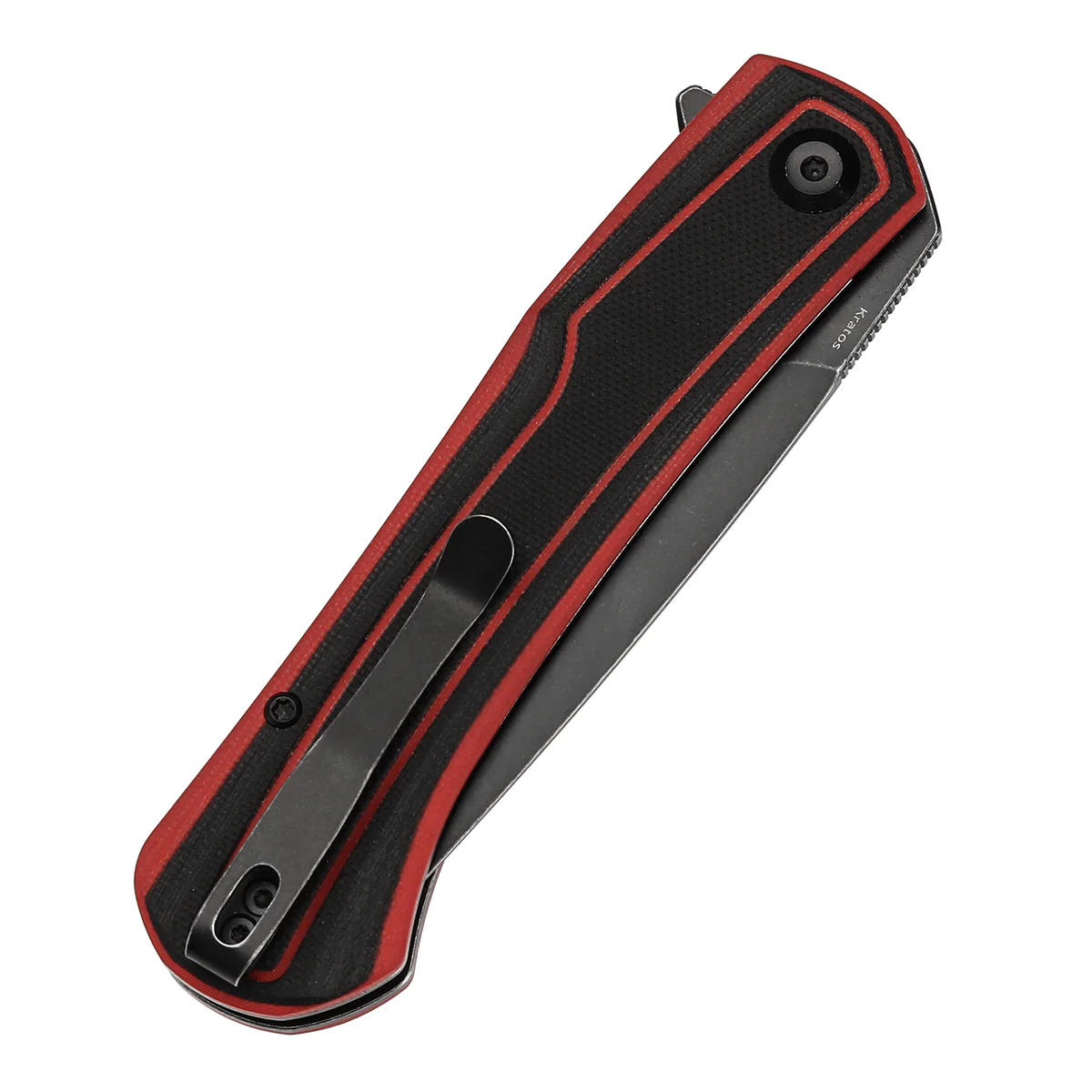 Tenable Kratos Folding Knife Black and Red G10 Handle(3.79" Blackwash Nitro-V Blade) Ostap Hel Design-T1024A1 - Image 7