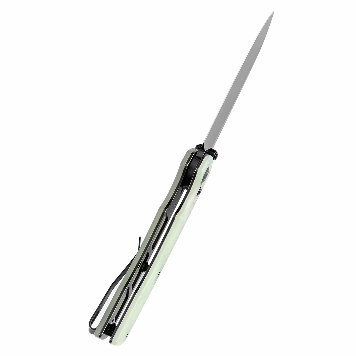 Tenable Kryo Cross Bar Lock Jade G10 Handle (3.58‘’ Blackwash 14C28N Blade) Kim Ning Design-T1001V4 - Image 4