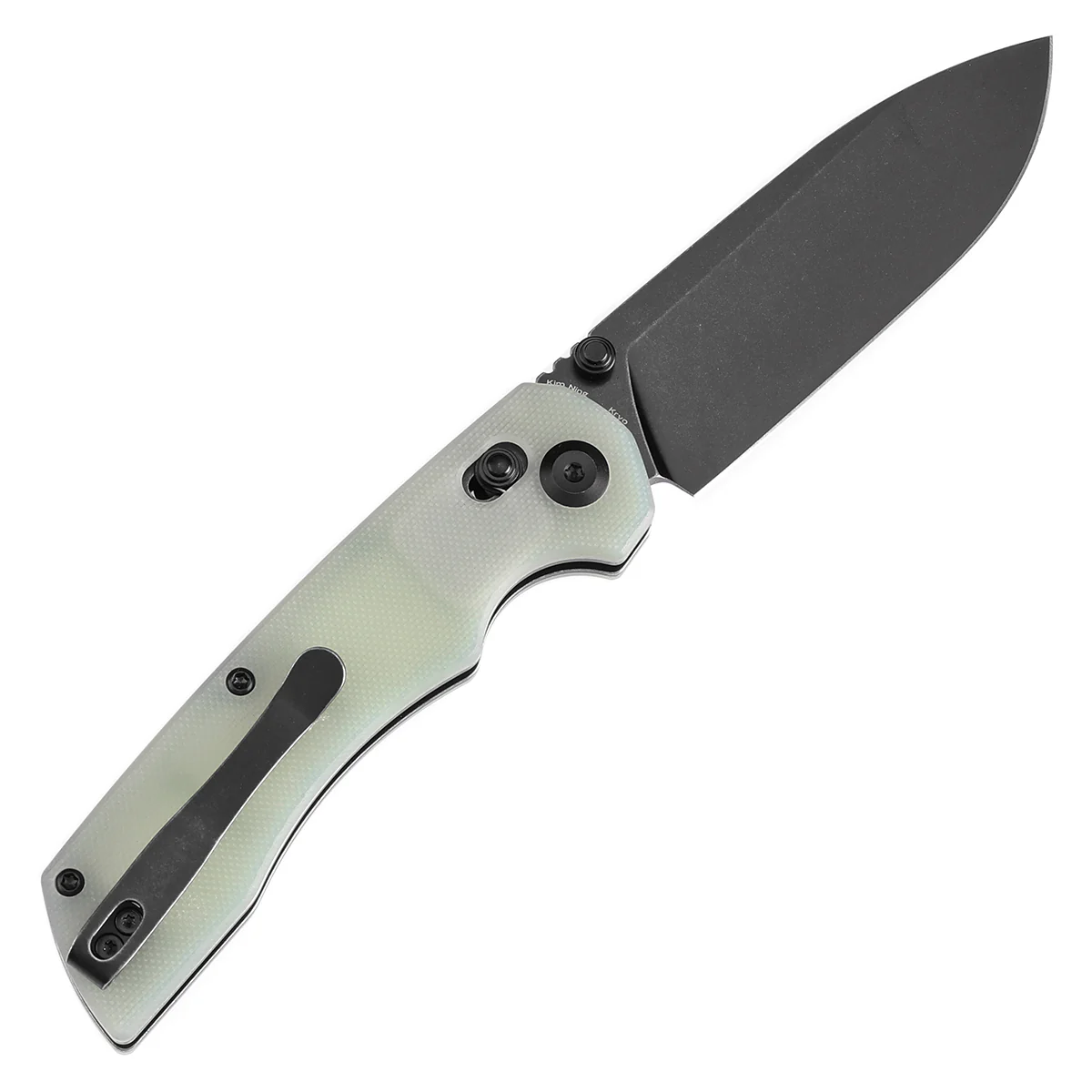 Tenable Kryo Cross Bar Lock Jade G10 Handle (3.58‘’ Blackwash 14C28N Blade) Kim Ning Design-T1001V4 - Image 8
