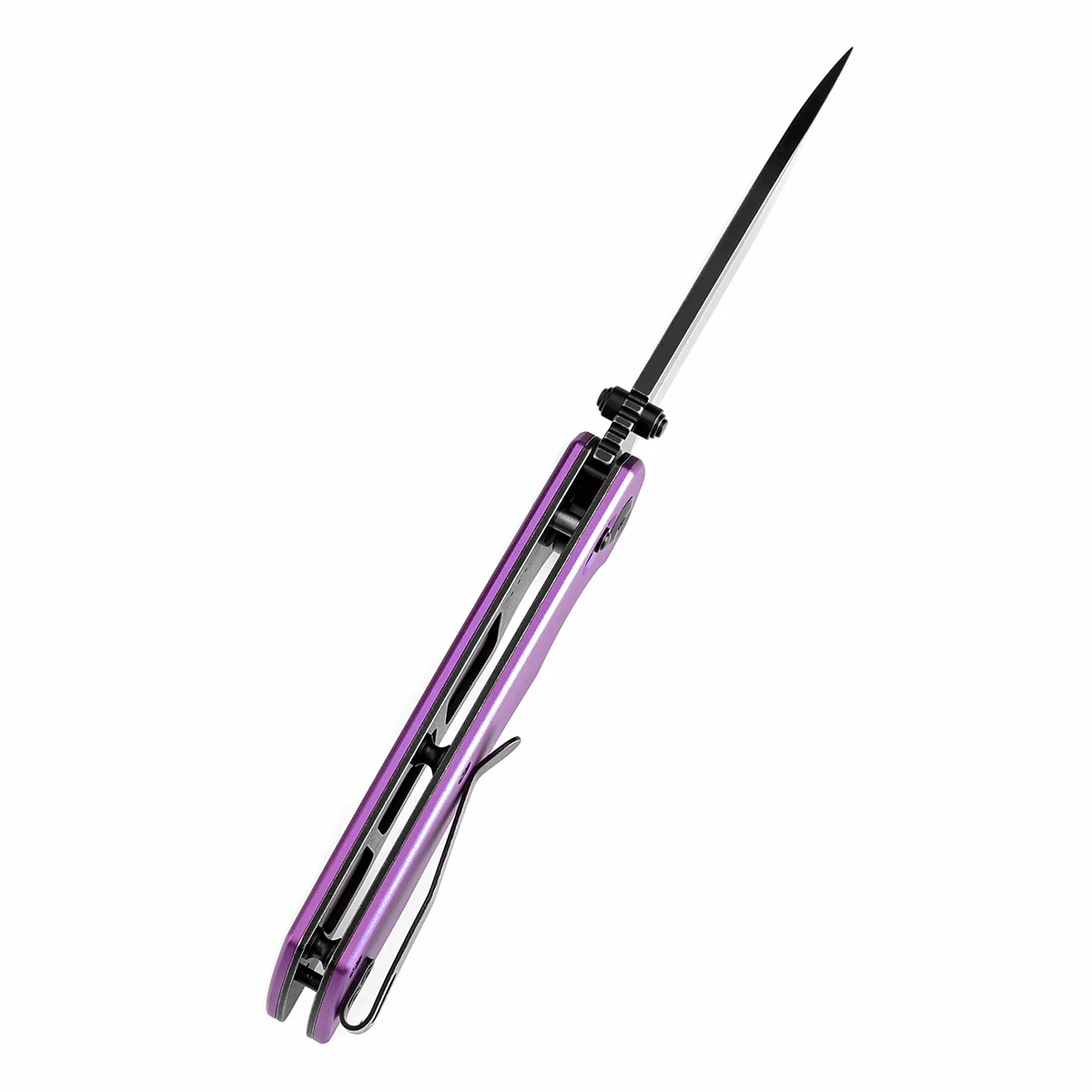 Tenable Kryo Cross Bar Lock Purple Anodized Aluminum Handle (3.58‘’ Blackwash 14C28N Blade) Kim Ning Design-T1001V2 - Image 5