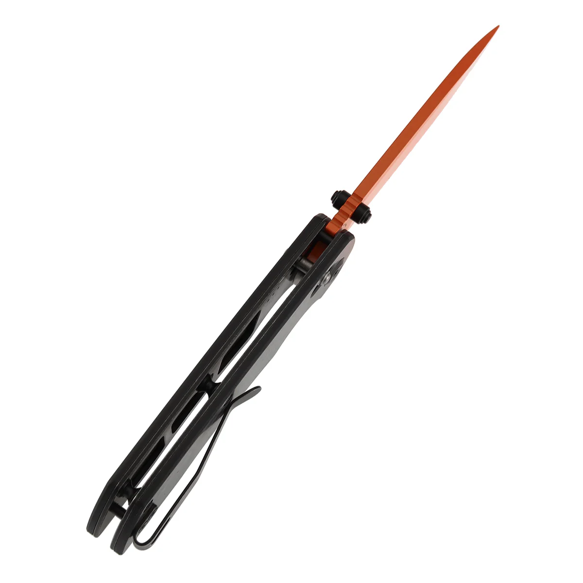 Tenable Kryo Cross Bar Lock |Twill Carbon Fiber+G10 Handle | 3.58‘’ Orange Coated 14C28N Blade | Kim Ning Design-T1001V12 - Image 5