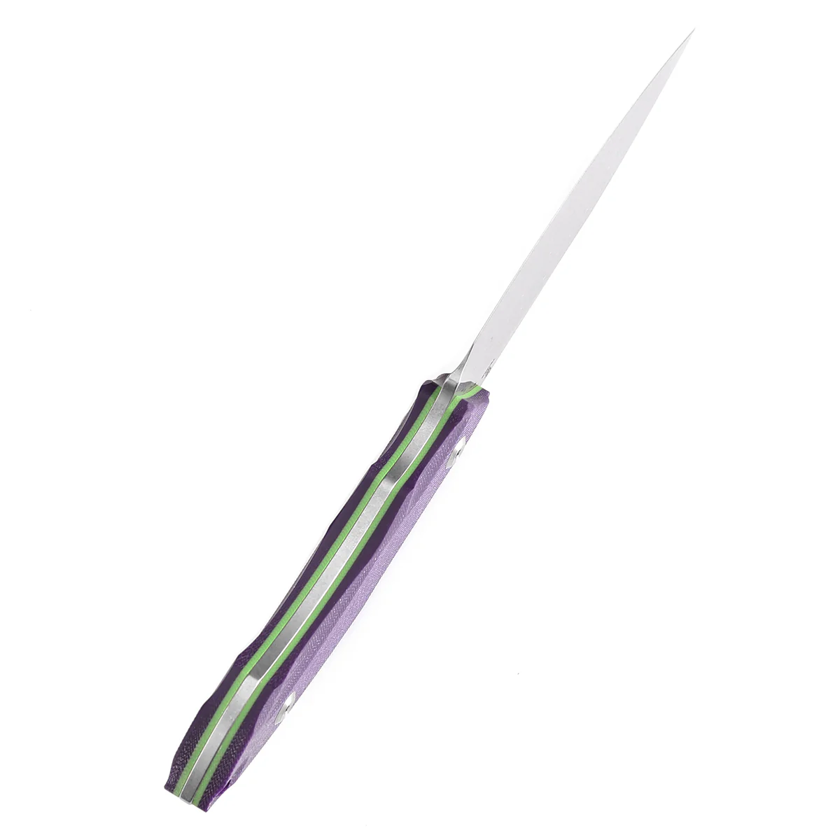 Tenable Luccio Fixed Blade Knife with Purple G10 Handle (3.81" Stonewashed 14C28N Blade) - Bolt Vision Design - G007A5 - Image 3