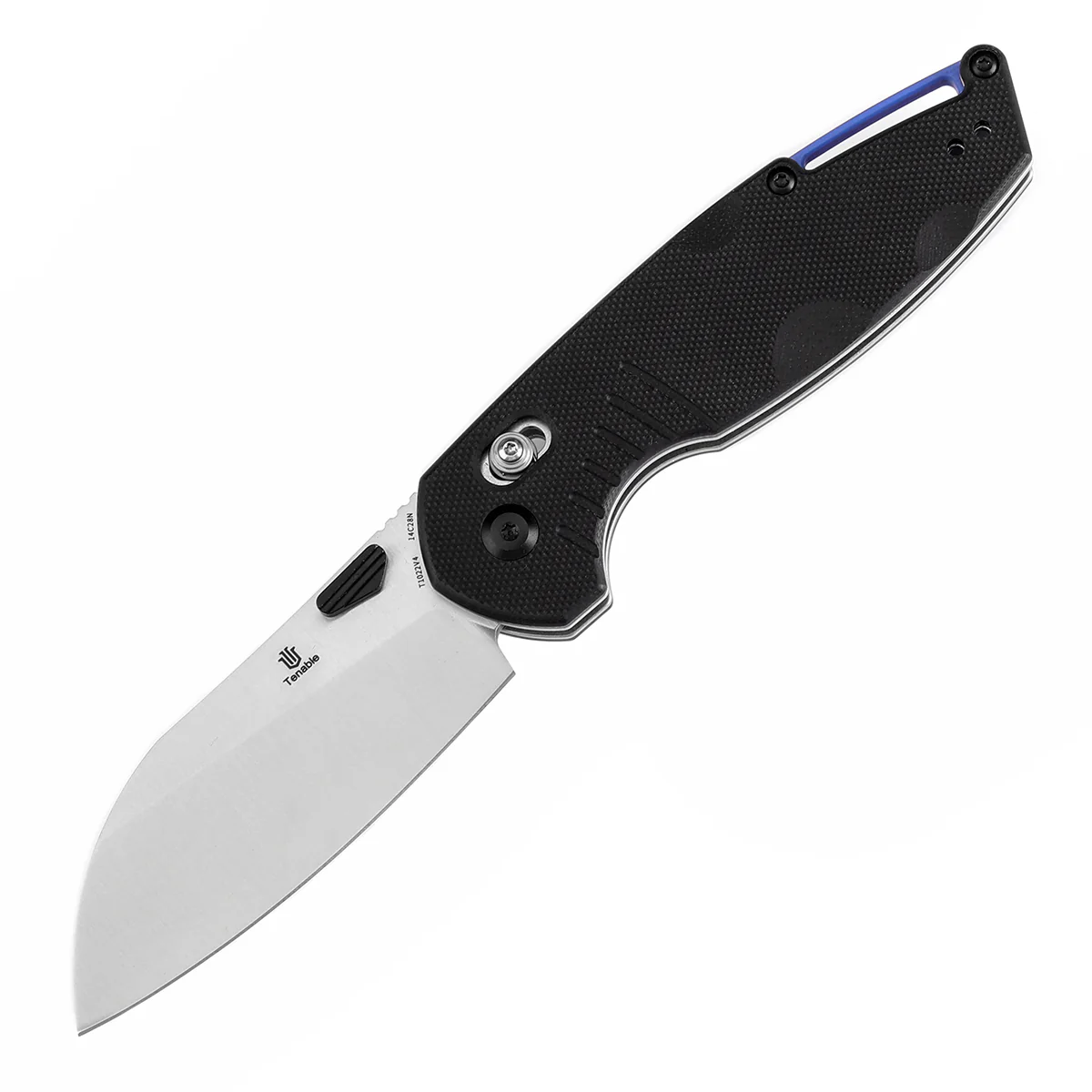 Tenable Model 6 Cross Bar Lock | Black G10 with Lines Handle | 3.1" Satin 14C28N Blade | Nick Swan Design--T1022V4 - Image 2