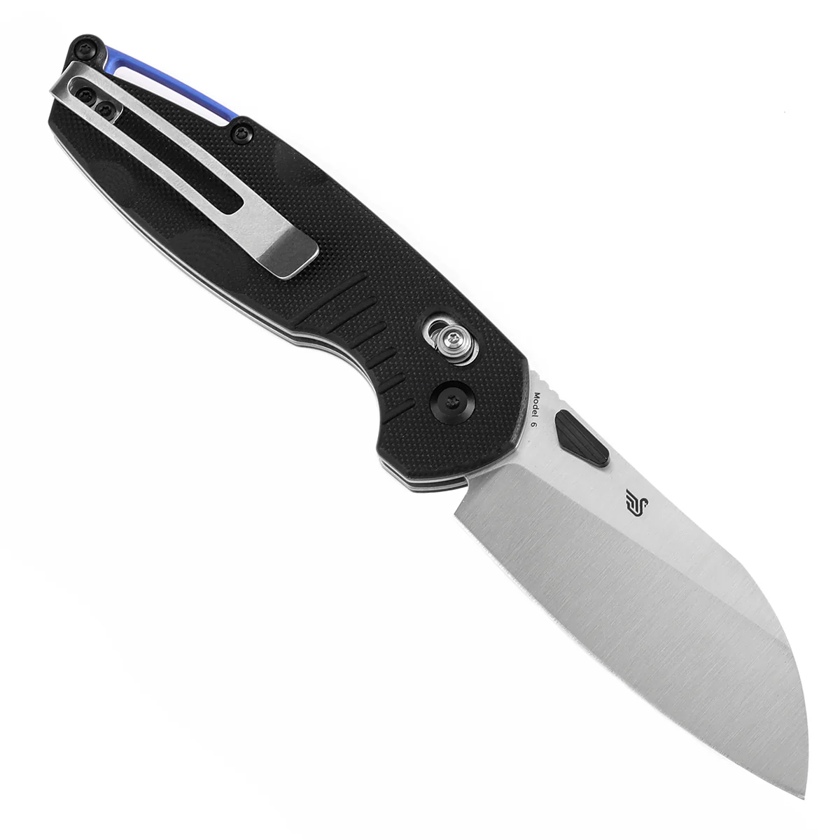 Tenable Model 6 Cross Bar Lock | Black G10 with Lines Handle | 3.1" Satin 14C28N Blade | Nick Swan Design--T1022V4 - Image 3