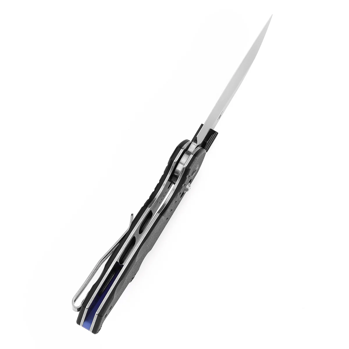 Tenable Model 6 Cross Bar Lock | Black G10 with Lines Handle | 3.1" Satin 14C28N Blade | Nick Swan Design--T1022V4 - Image 4