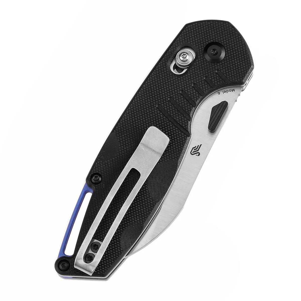 Tenable Model 6 Cross Bar Lock | Black G10 with Lines Handle | 3.1" Satin 14C28N Blade | Nick Swan Design--T1022V4 - Image 7