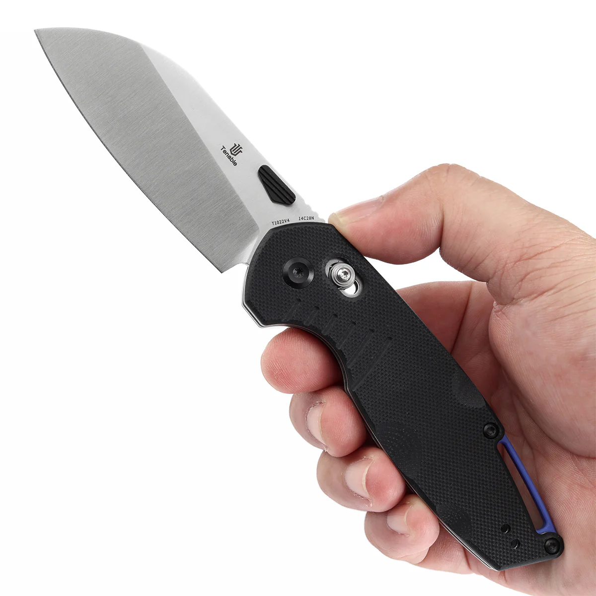 Tenable Model 6 Cross Bar Lock | Black G10 with Lines Handle | 3.1" Satin 14C28N Blade | Nick Swan Design--T1022V4 - Image 9