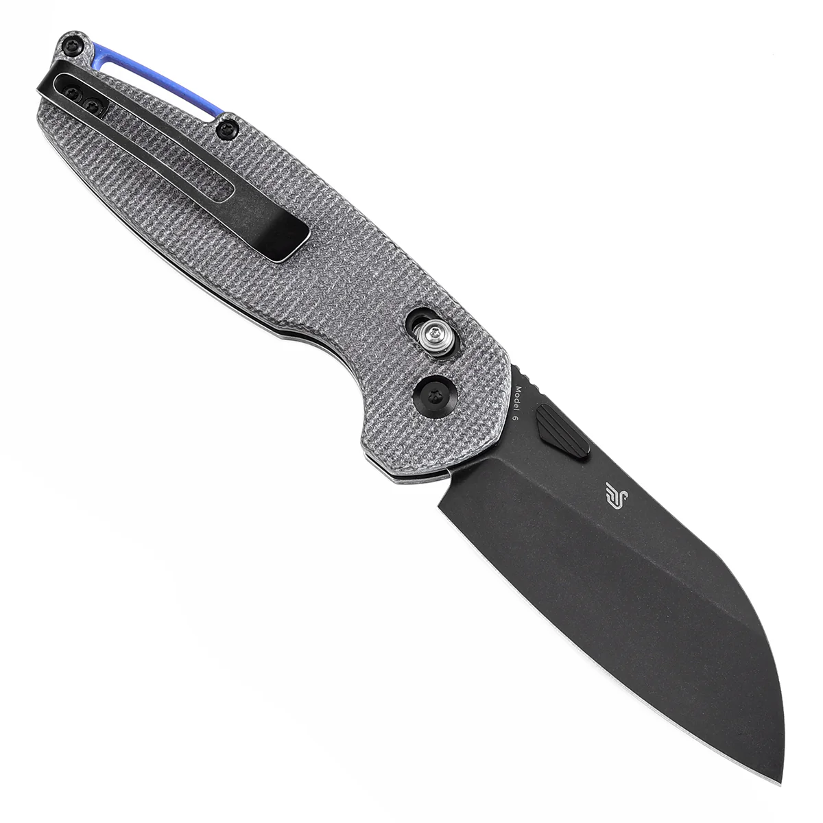 Tenable Model 6 Cross Bar Lock Black Micarta Handle (3.1" Blackwash 14C28N Blade) Nick Swan Design--T1022V5 - Image 3