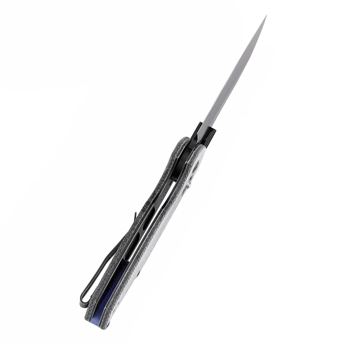 Tenable Model 6 Cross Bar Lock Black Micarta Handle (3.1" Blackwash 14C28N Blade) Nick Swan Design--T1022V5 - Image 4