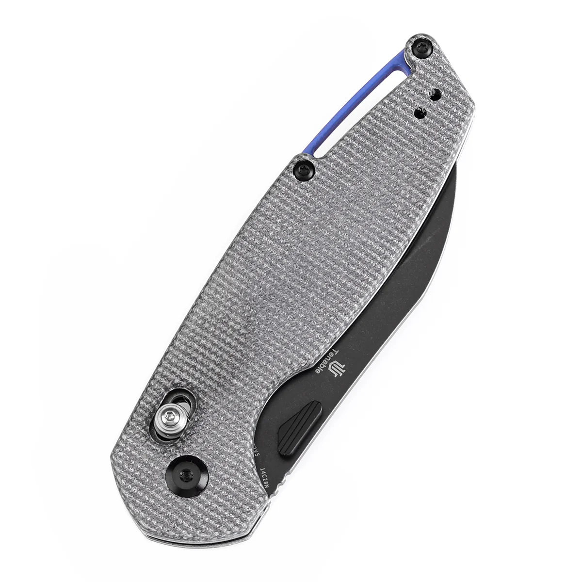 Tenable Model 6 Cross Bar Lock Black Micarta Handle (3.1" Blackwash 14C28N Blade) Nick Swan Design--T1022V5 - Image 6