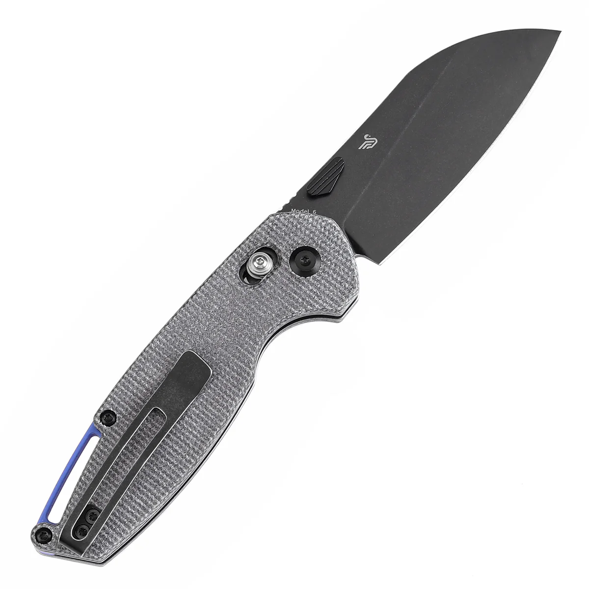 Tenable Model 6 Cross Bar Lock Black Micarta Handle (3.1" Blackwash 14C28N Blade) Nick Swan Design--T1022V5 - Image 8