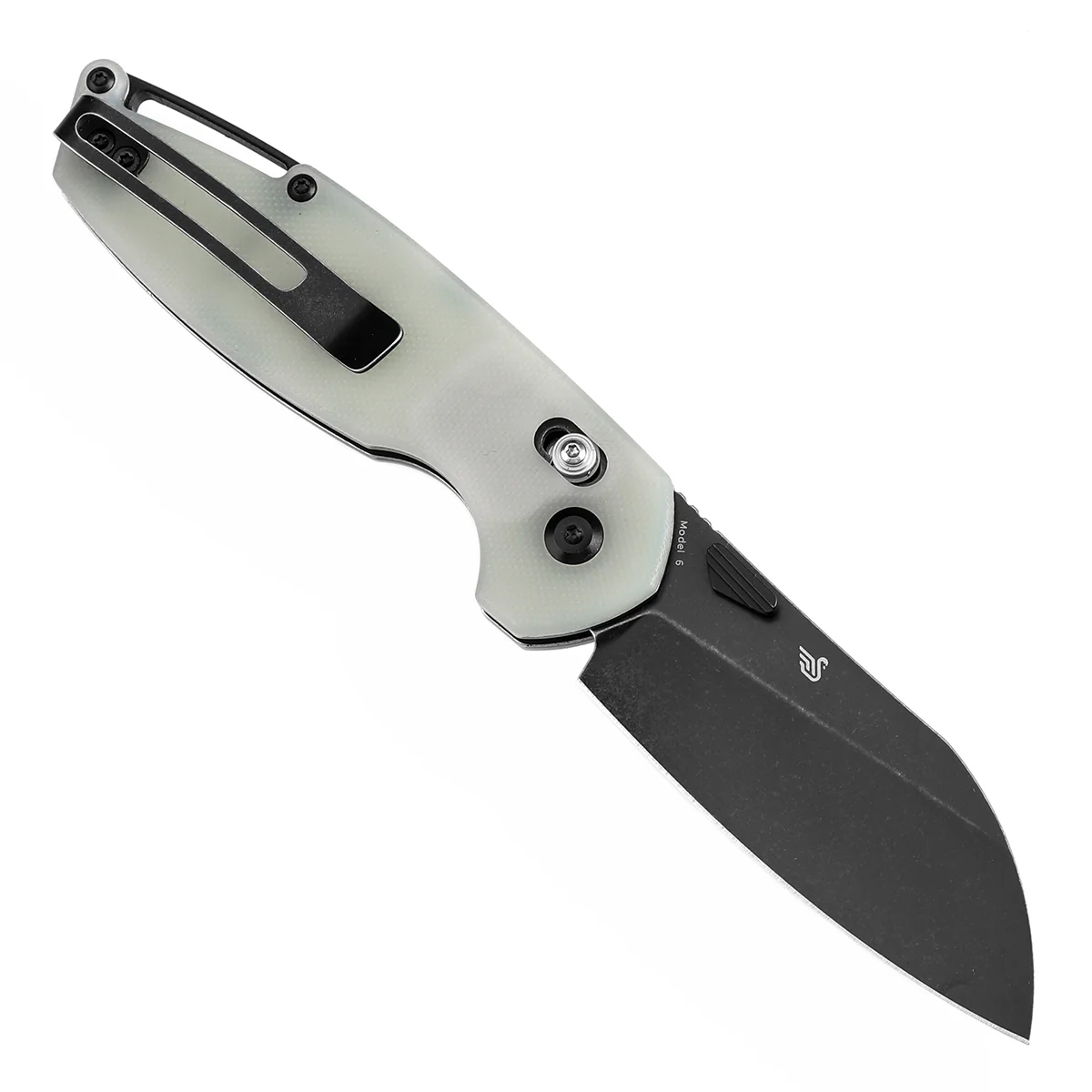 Tenable Model 6 Cross Bar Lock | Jade G10 Handle | 3.1" Blackwash 14C28N Blade | Nick Swan Design--T1022V3 - Image 3