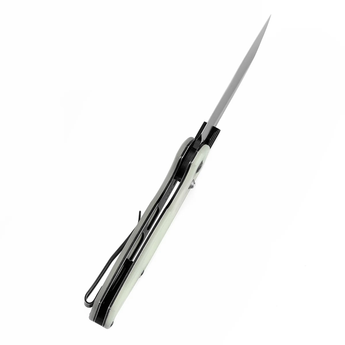 Tenable Model 6 Cross Bar Lock | Jade G10 Handle | 3.1" Blackwash 14C28N Blade | Nick Swan Design--T1022V3 - Image 4